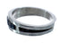 Jet Navajo Genuine Sterling Silver Ring Size 12-1/2 AX126222